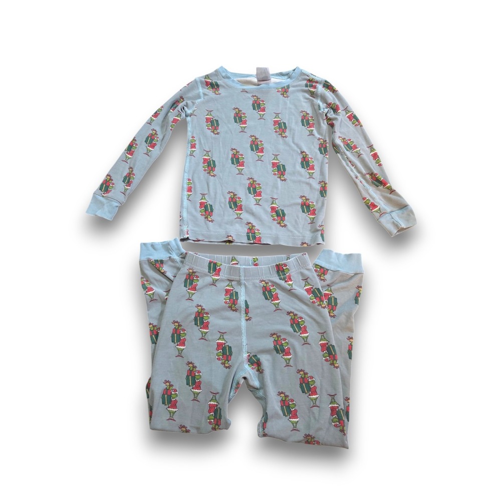 Hanna Andersson Hannasoft Grinch Christmas Pajamas Kids Boys 120 US 6-7